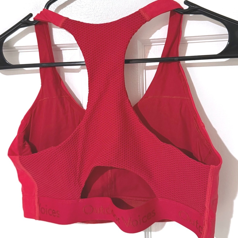 Outdoor Voices Womens Red Racerback Mesh Panel Sports Bra RN101116 - Picture 2 of 3